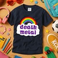 Death Metal Music Heavy Unicorn Rainbow Funny Kids T-Shirt thumb 3