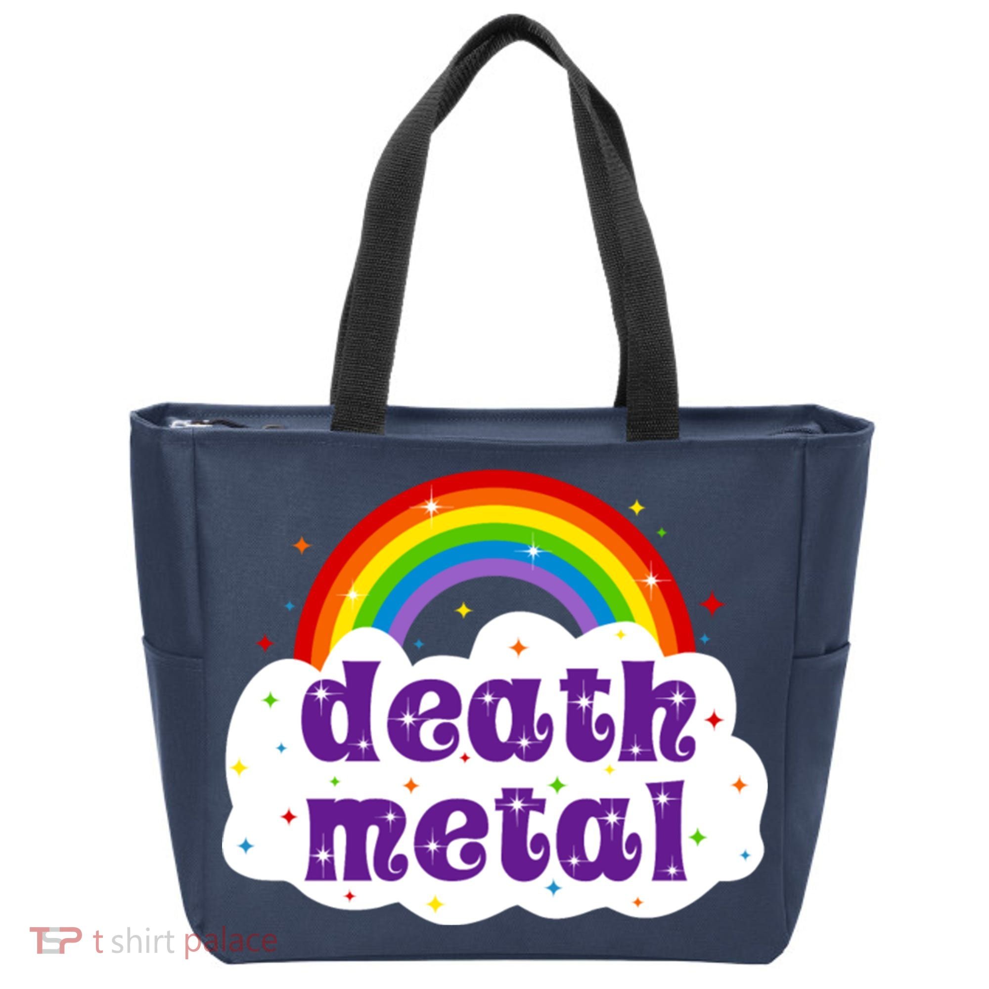 Death Metal Music Heavy Unicorn Rainbow Funny Tote Bag