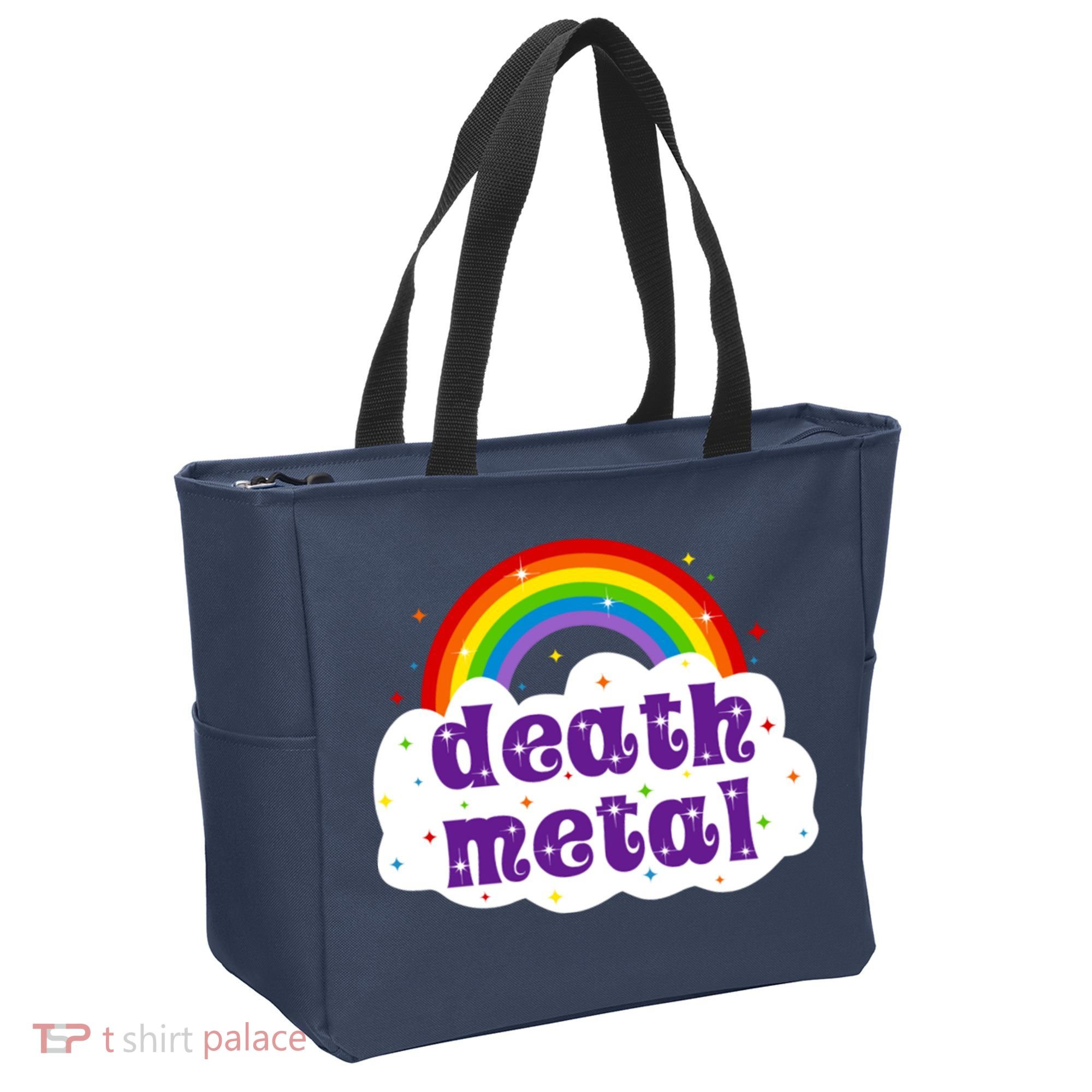 Death Metal Music Heavy Unicorn Rainbow Funny Tote Bag