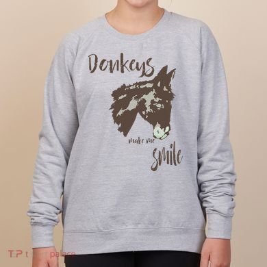 Donkeys Make Me Smile Cute Donkey Women's Sweatshirt