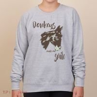 Donkeys Make Me Smile Cute Donkey Women's Sweatshirt thumb 0
