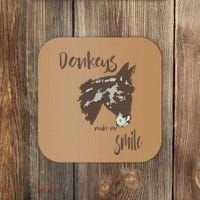 Donkeys Make Me Smile Cute Donkey Coaster thumb 0