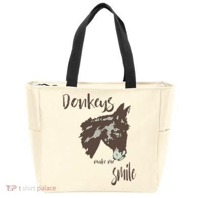 Donkeys Make Me Smile Cute Donkey Bag