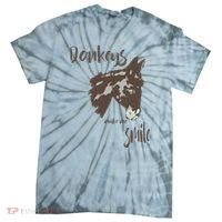 Donkeys Make Me Smile Cute Donkey Tie-Dye T-Shirt thumb 0