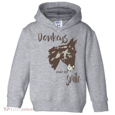 Donkeys Make Me Smile Cute Donkey Toddler Hoodie