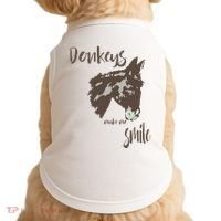 Donkeys Make Me Smile Cute Donkey Doggie Tank thumb 0