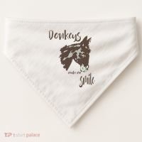 Donkeys Make Me Smile Cute Donkey USA-Made Doggie Bandana thumb 0