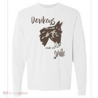Donkeys Make Me Smile Cute Donkey Comfort Colors Heavyweight Long Sleeve T-Shirt thumb 0