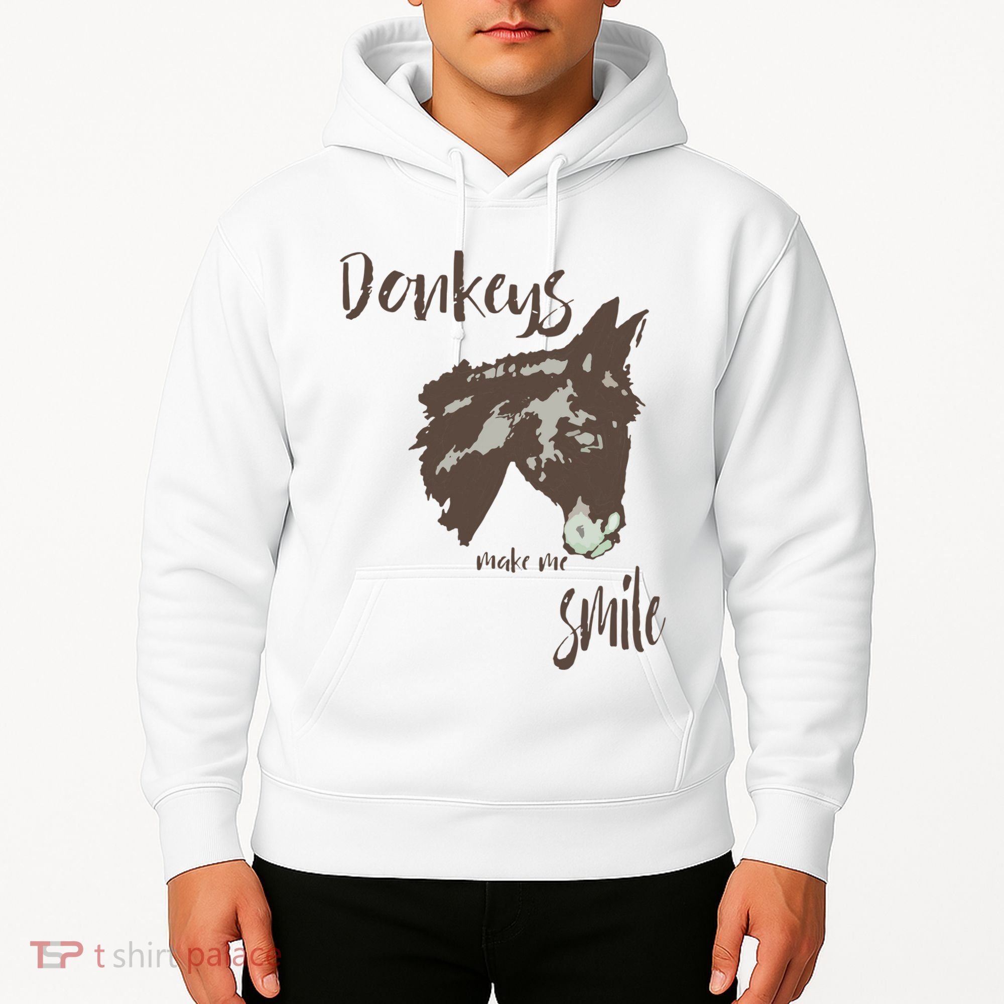 Donkeys Make Me Smile Cute Donkey Hoodie