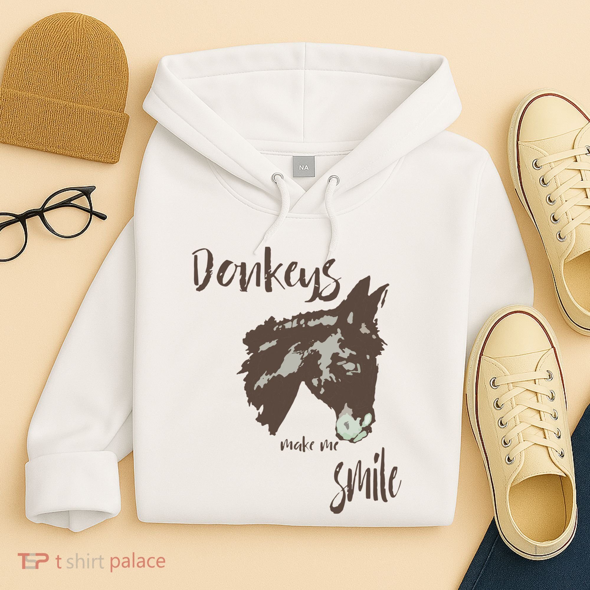 Donkeys Make Me Smile Cute Donkey Hoodie