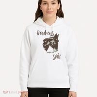 Donkeys Make Me Smile Cute Donkey Hoodie thumb 5
