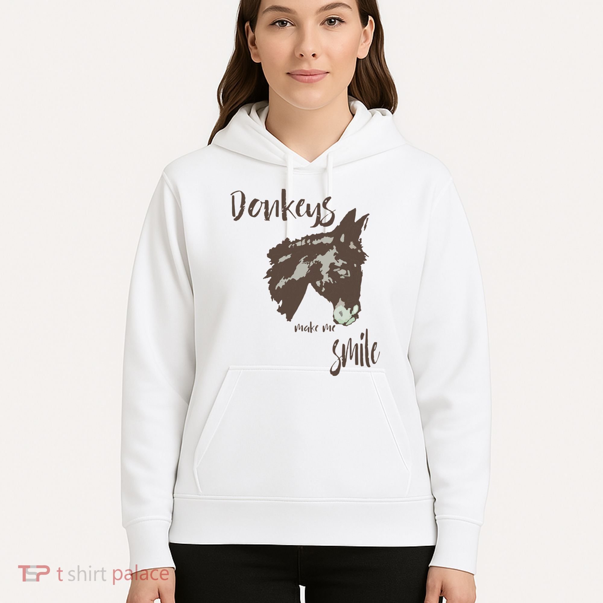 Donkeys Make Me Smile Cute Donkey Hoodie