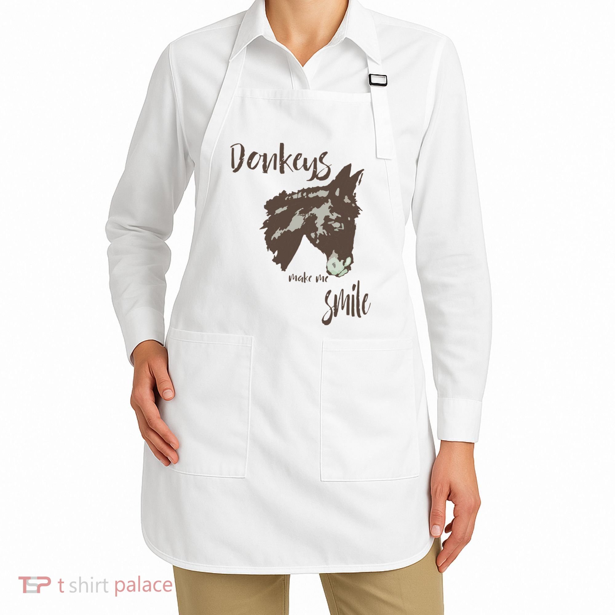 Donkeys Make Me Smile Cute Donkey Apron