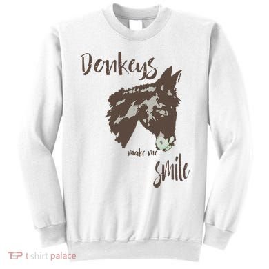 Donkeys Make Me Smile Cute Donkey Sweatshirt