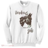 Donkeys Make Me Smile Cute Donkey Sweatshirt thumb 0