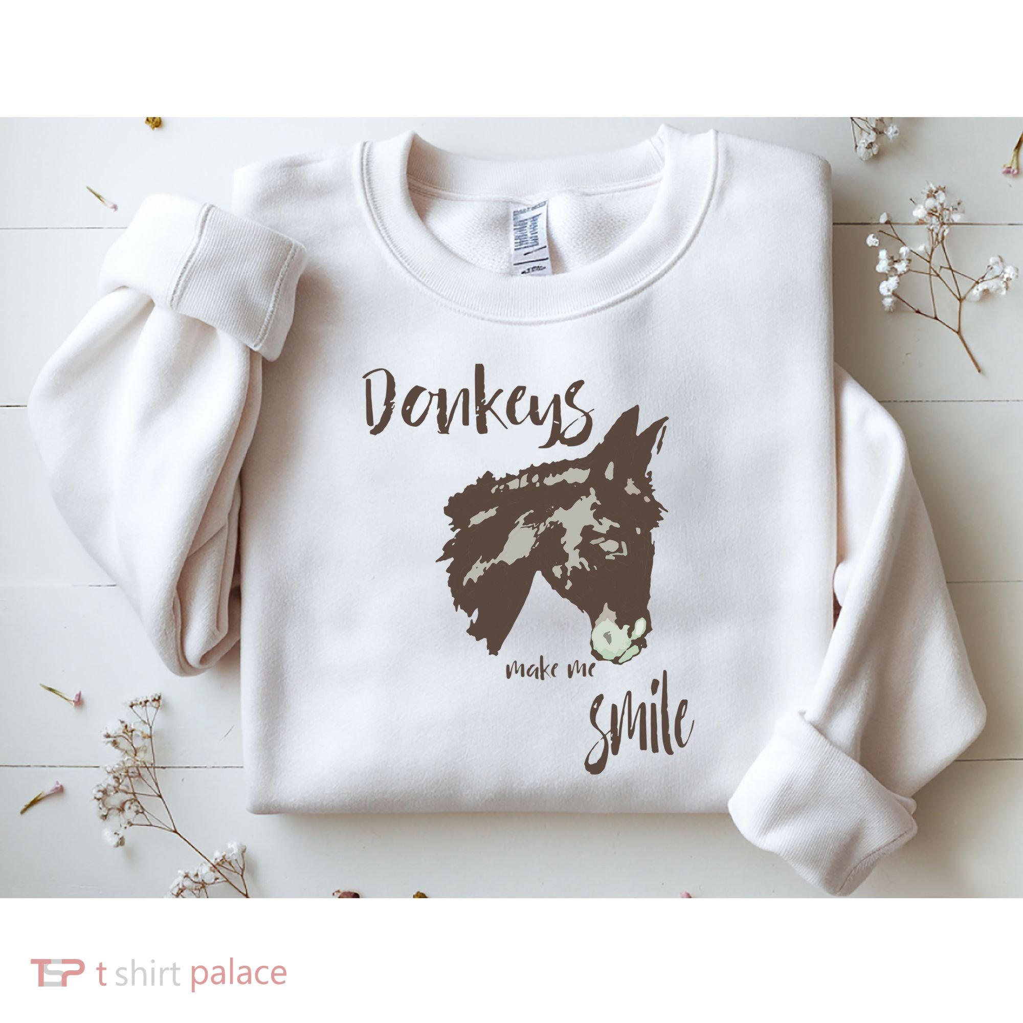 Donkeys Make Me Smile Cute Donkey Sweatshirt