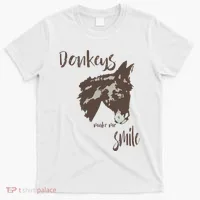 Donkeys Make Me Smile Cute Donkey T-Shirt thumb 0