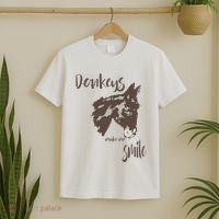 Donkeys Make Me Smile Cute Donkey T-Shirt thumb 2