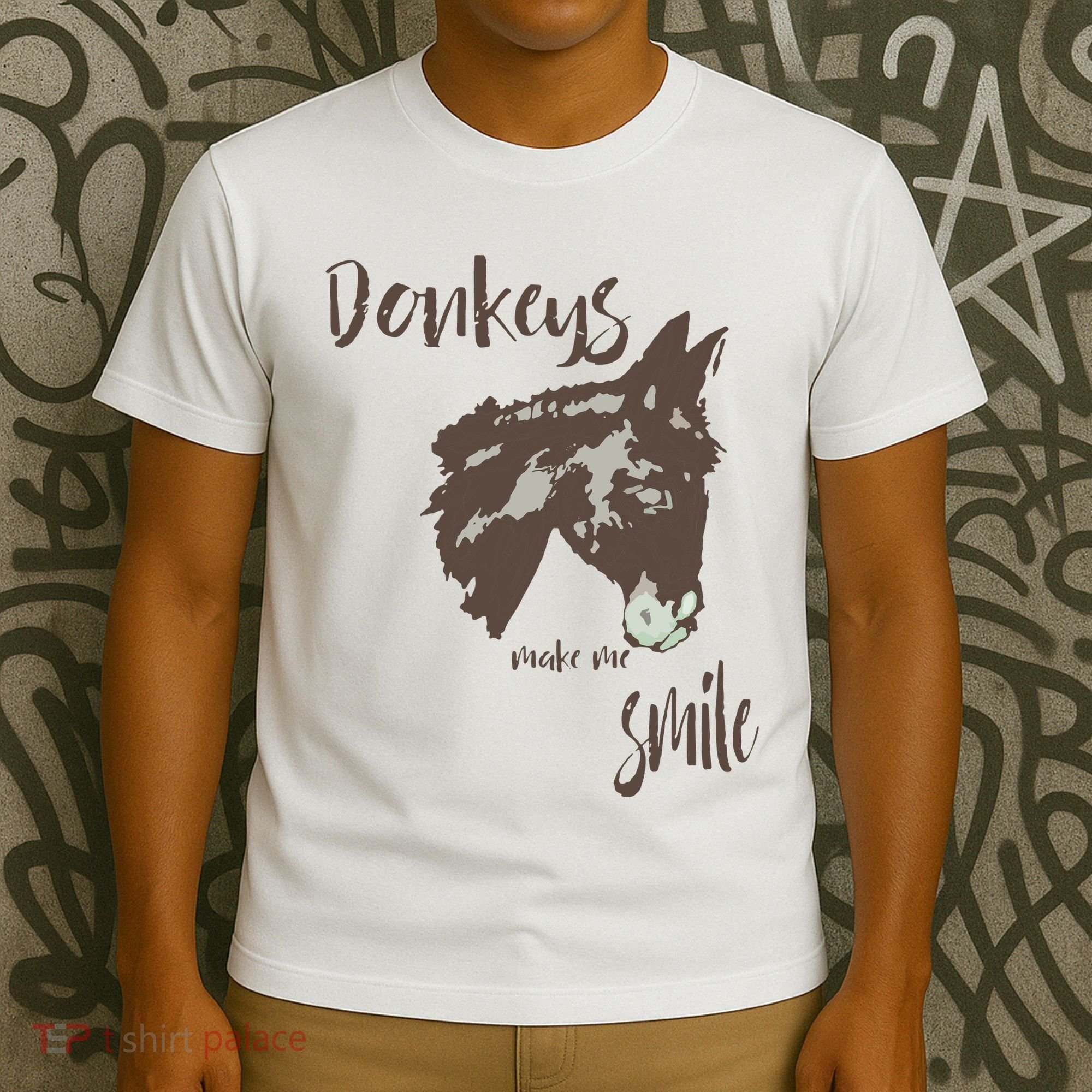 Donkeys Make Me Smile Cute Donkey T-Shirt