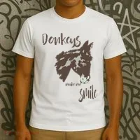 Donkeys Make Me Smile Cute Donkey T-Shirt thumb 3