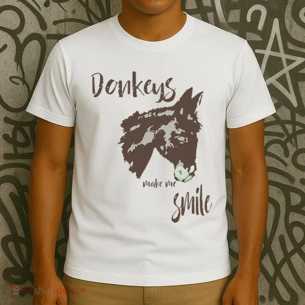 Donkeys Make Me Smile Cute Donkey T-Shirt