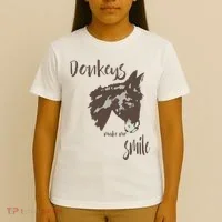 Donkeys Make Me Smile Cute Donkey T-Shirt thumb 4