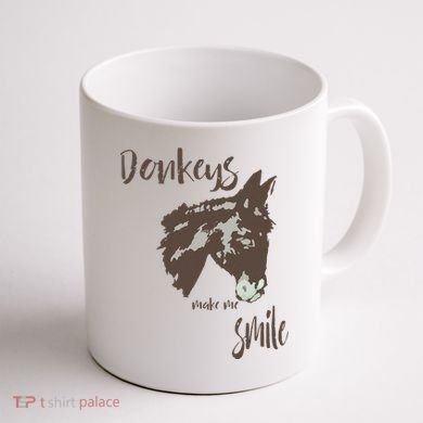 Donkeys Make Me Smile Cute Donkey Coffee Mug back