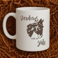 Donkeys Make Me Smile Cute Donkey Coffee Mug thumb 2