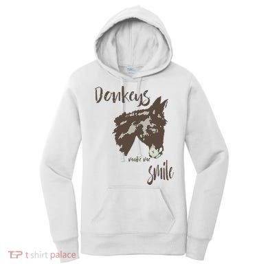 Donkeys Make Me Smile Cute Donkey Women's Hoodie