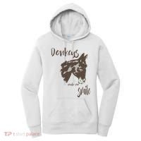 Donkeys Make Me Smile Cute Donkey Women's Hoodie thumb 0