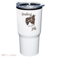 Donkeys Make Me Smile Cute Donkey Tumbler thumb 0