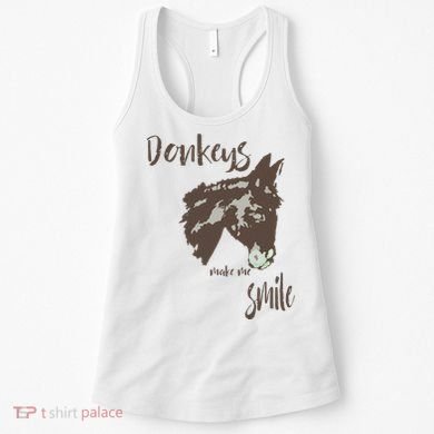 Donkeys Make Me Smile Cute Donkey Women's Tank Top
