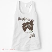 Donkeys Make Me Smile Cute Donkey Women's Tank Top thumb 0