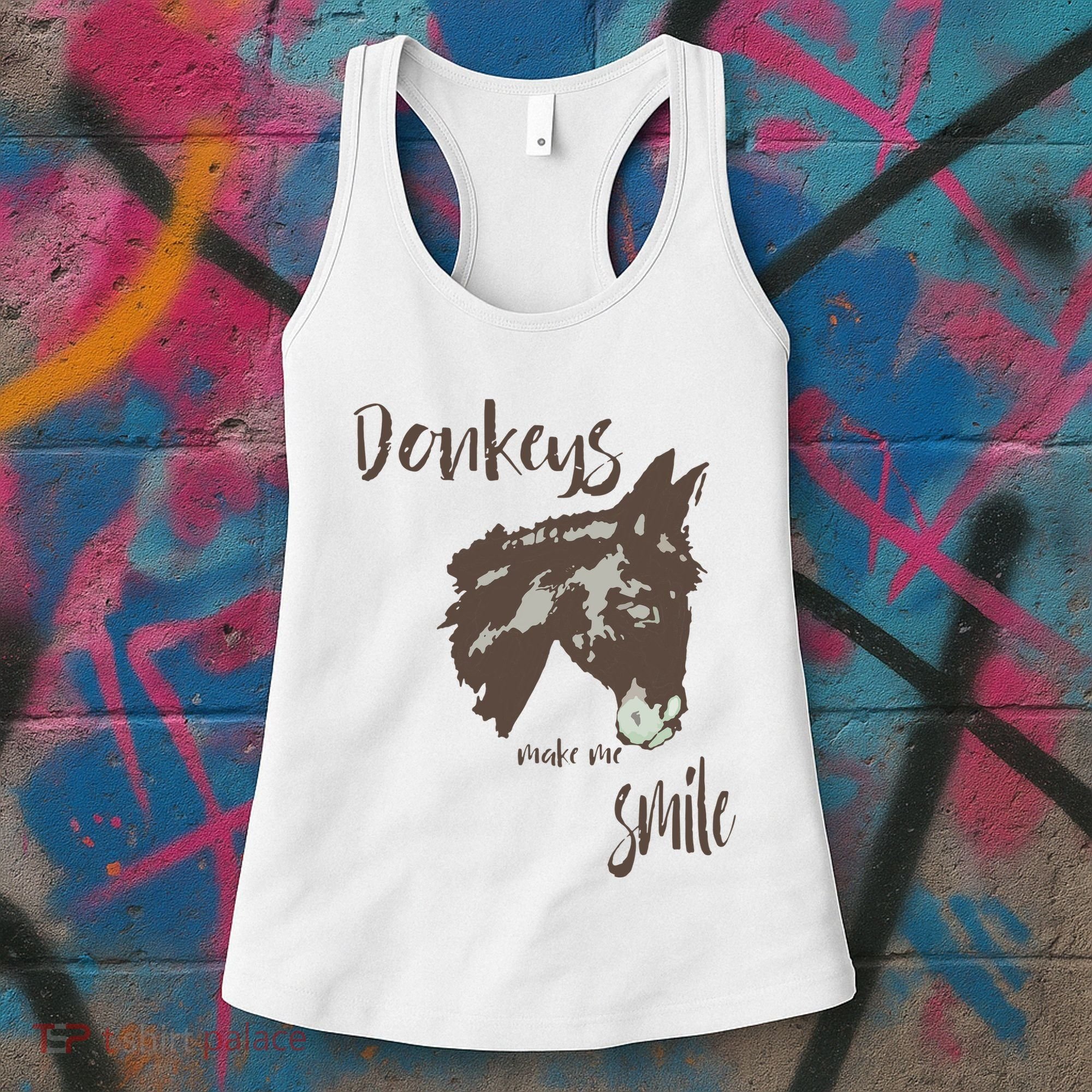 Donkeys Make Me Smile Cute Donkey Women's Tank Top
