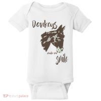 Donkeys Make Me Smile Cute Donkey Baby Bodysuit thumb 0