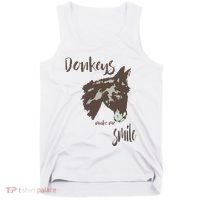 Donkeys Make Me Smile Cute Donkey Tank Top thumb 0