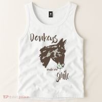 Donkeys Make Me Smile Cute Donkey Tank Top thumb 2