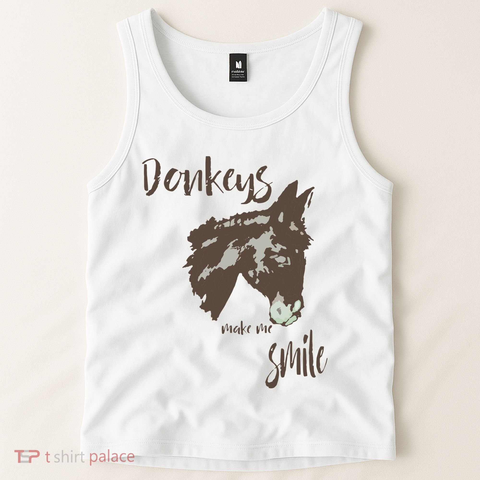 Donkeys Make Me Smile Cute Donkey Tank Top