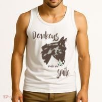 Donkeys Make Me Smile Cute Donkey Tank Top thumb 3