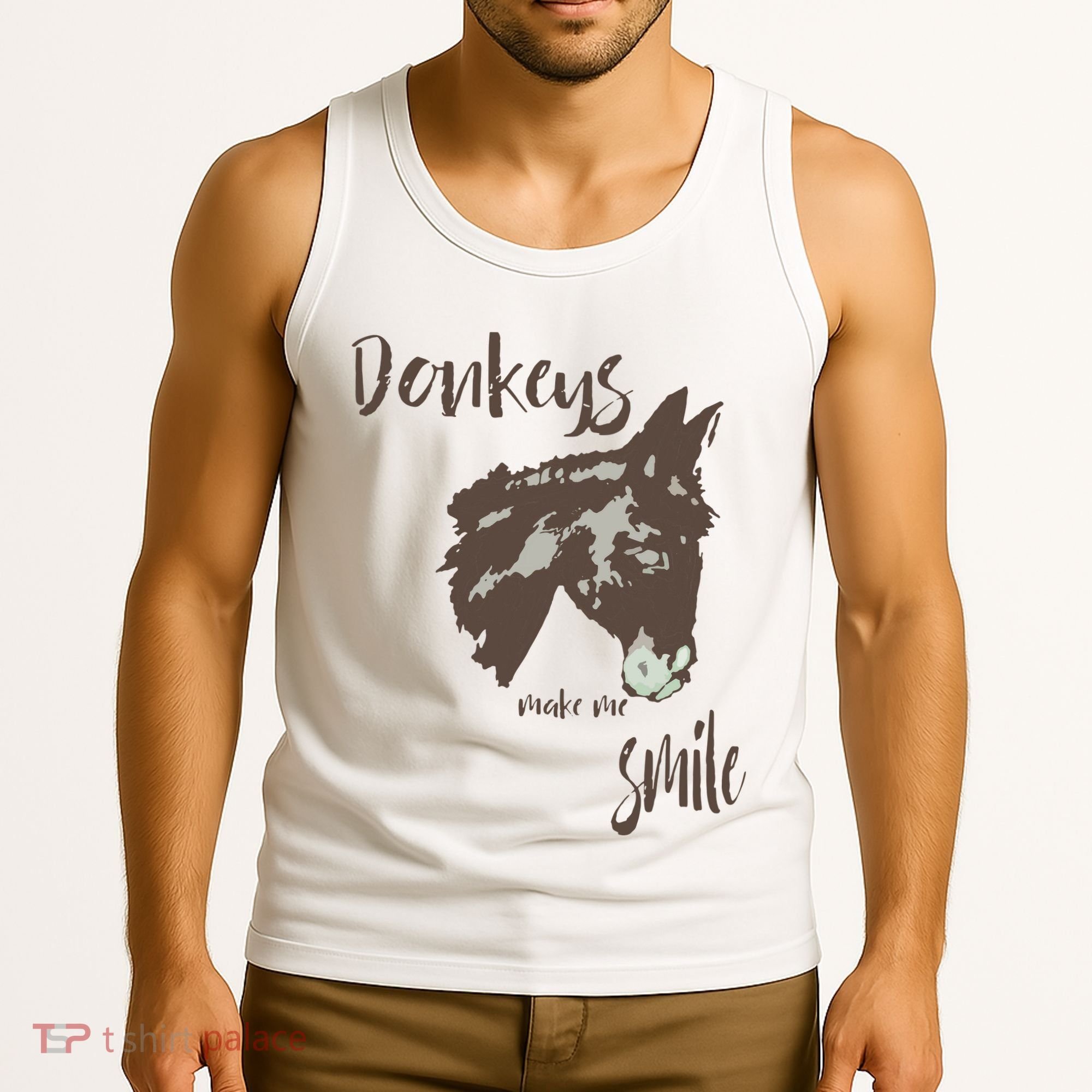 Donkeys Make Me Smile Cute Donkey Tank Top