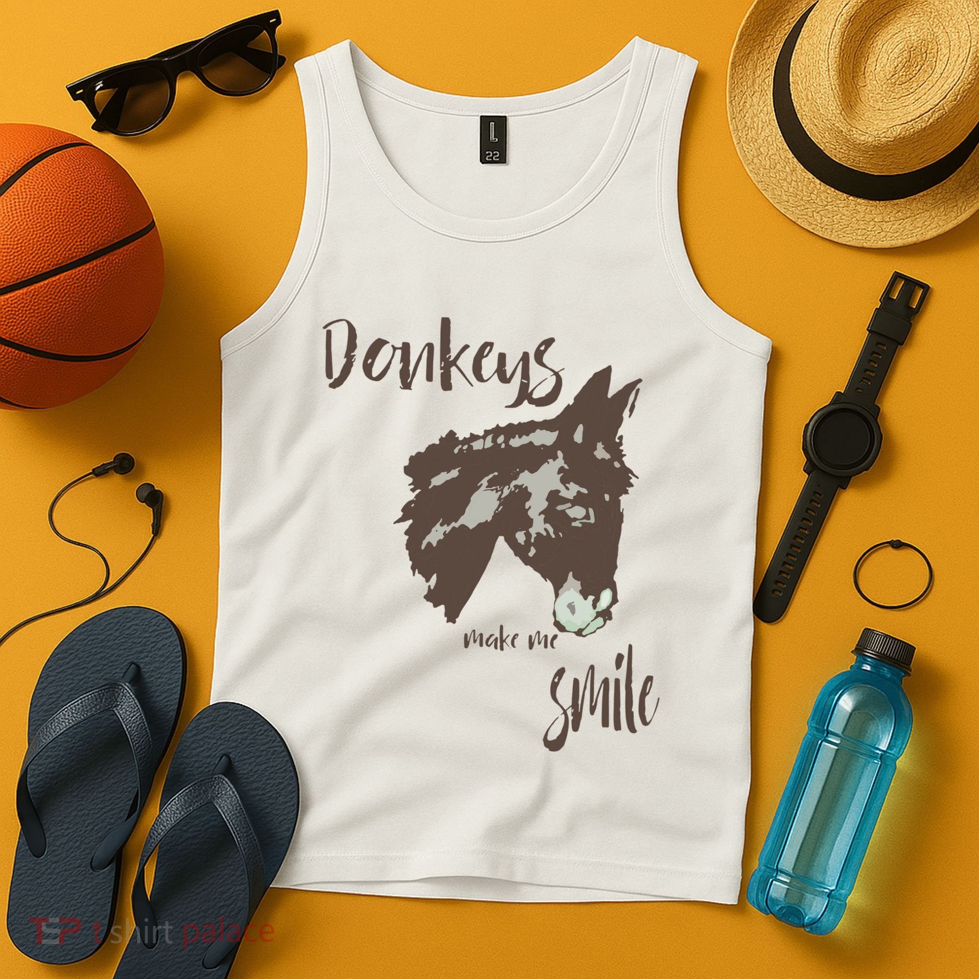 Donkeys Make Me Smile Cute Donkey Tank Top