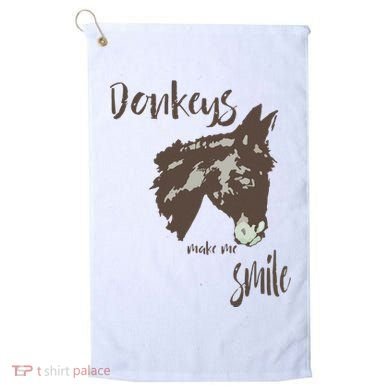 Donkeys Make Me Smile Cute Donkey Golf Towel
