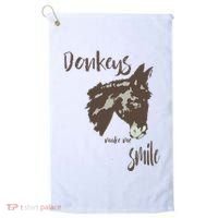 Donkeys Make Me Smile Cute Donkey Golf Towel thumb 0