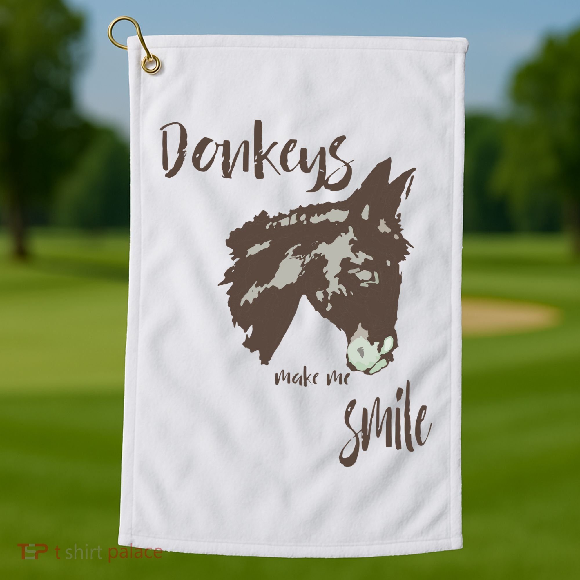 Donkeys Make Me Smile Cute Donkey Golf Towel