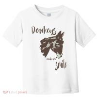 Donkeys Make Me Smile Cute Donkey Toddler T-Shirt thumb 0