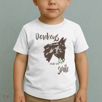 Donkeys Make Me Smile Cute Donkey Toddler T-Shirt thumb 2