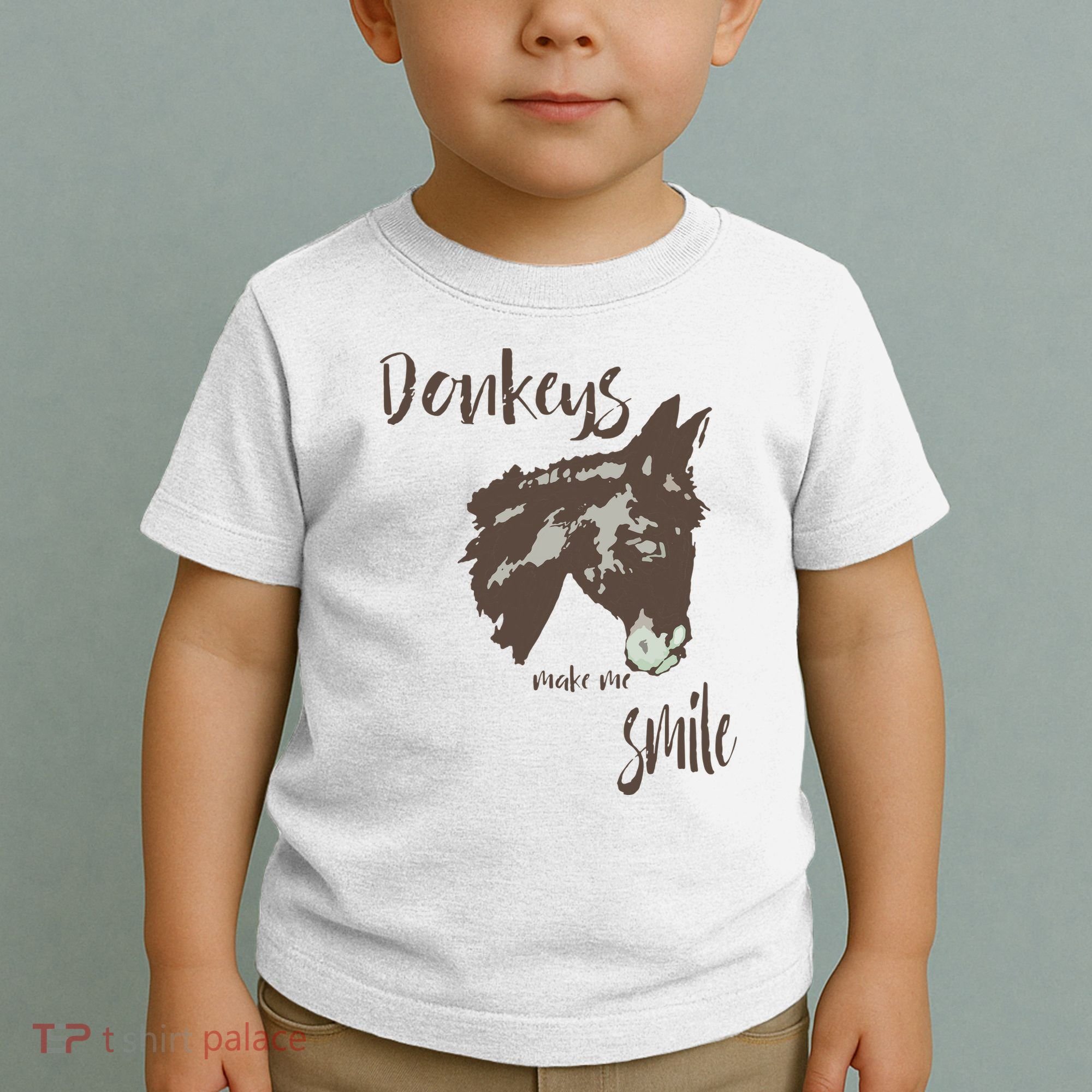 Donkeys Make Me Smile Cute Donkey Toddler T-Shirt