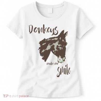 Donkeys Make Me Smile Cute Donkey Women's T-Shirt