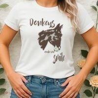 Donkeys Make Me Smile Cute Donkey Women's T-Shirt thumb 2