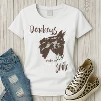 Donkeys Make Me Smile Cute Donkey Women's T-Shirt thumb 3